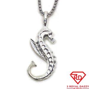 Sea Horse Charm 3D Pendant 925 Sterling Silver
